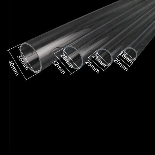 20/25/32/40mm Acrylic Pipe High Transparent Organic Glass Tube Length 48~50cm Fish Tank Aquarium Garden irrigation Pipe Fittings