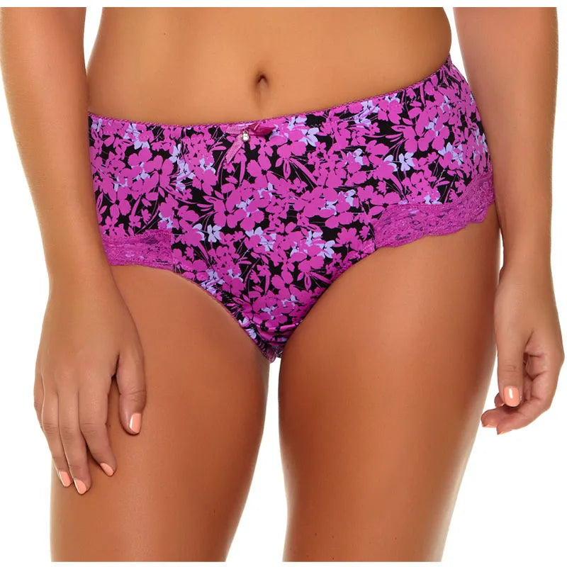 Lingerie Underwear Women Panties Pure Cotton Crotch Modal 6 Colors Floral Print Big Size XLXXLXXXL4XL5XL6XL7XL High-Rise Style