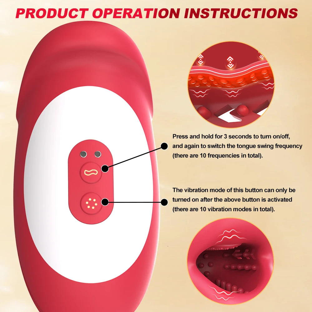 Male Masturbator Sex Toys Deep Throat-Mouth 10 Waving & Vibrating Penis Stimulator Sex Machine Stroker Blowjob Adult Sex Toys