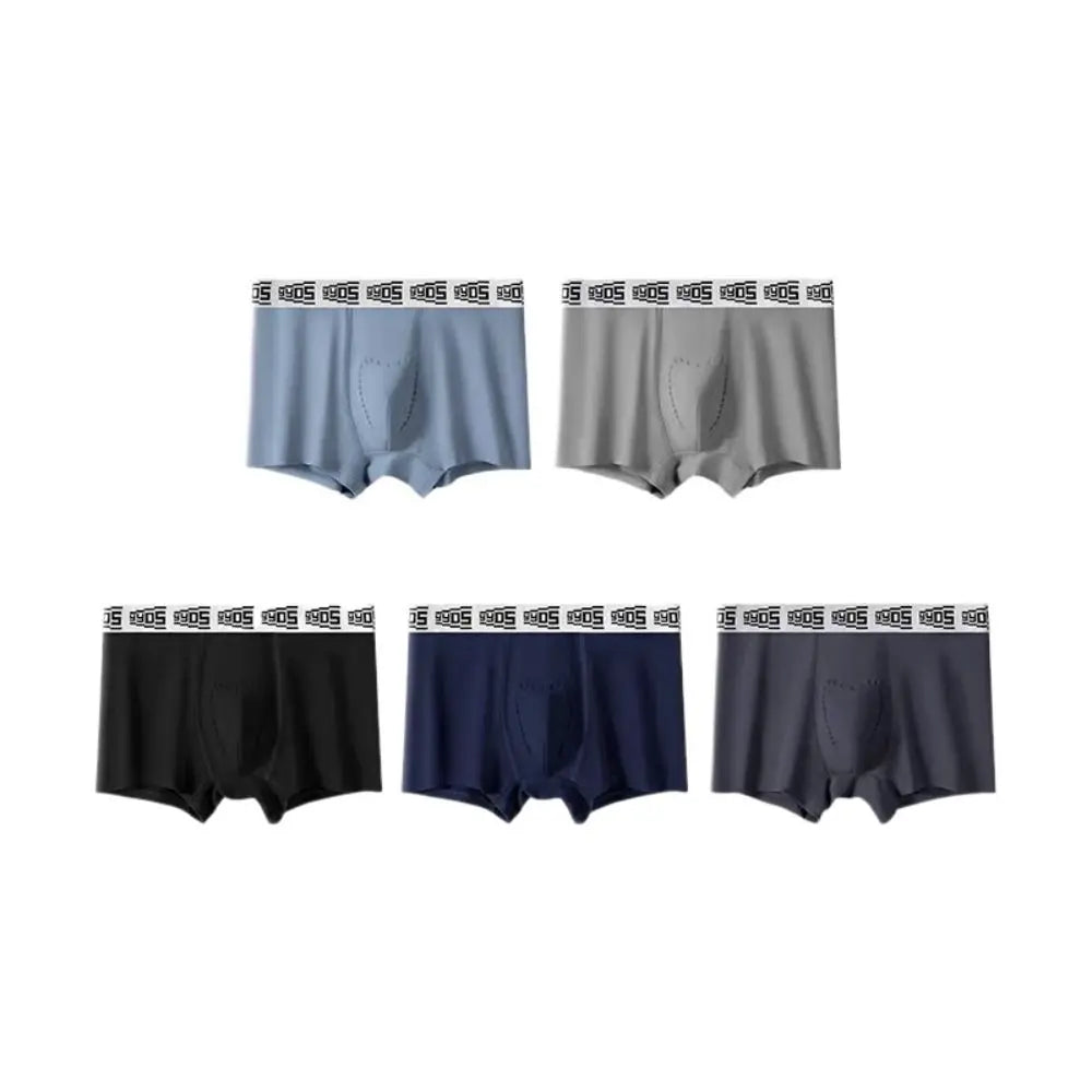 Lingerie Mesh Men's Flat Panties Traceless Ice Silk Shorts Boxers Mid Waist Underpants Underwear for Man Male