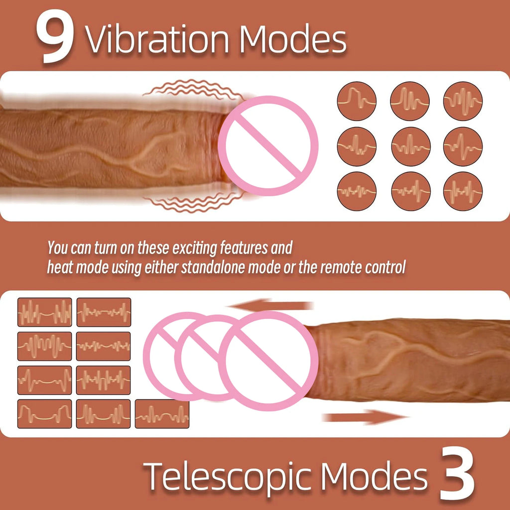 Sex Toys Realistic Dildo Vibrator for Women Heating Big Cock Remote Control Penis Telescopic Vibrators Anal Female Stimulator