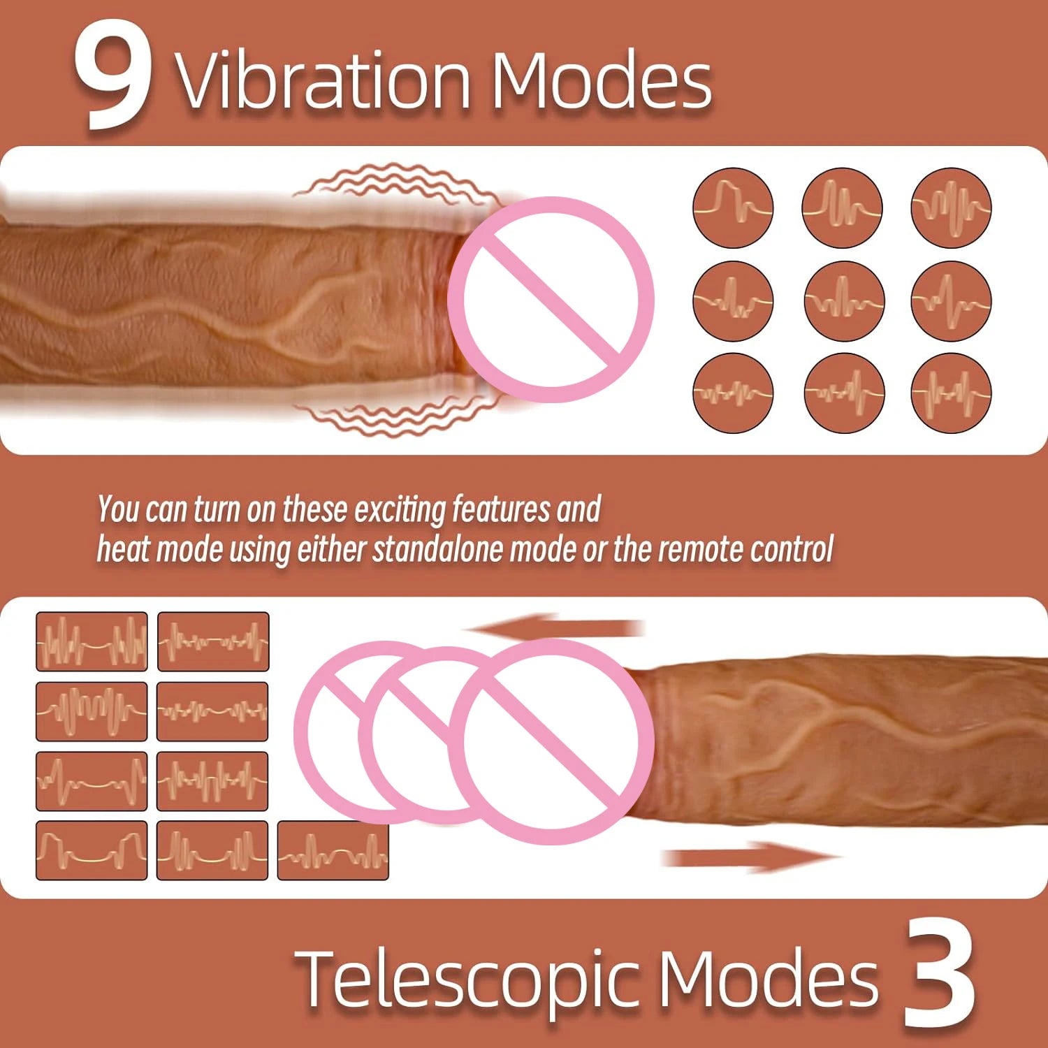 Sex Toys Realistic Dildo Vibrator for Women Heating Big Cock Remote Control Penis Telescopic Vibrators Anal Female Stimulator
