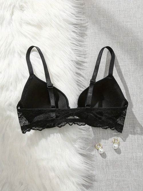 Lingerie female front buckle beautiful breast sexy lace splicing hundred comfortable gathered bra