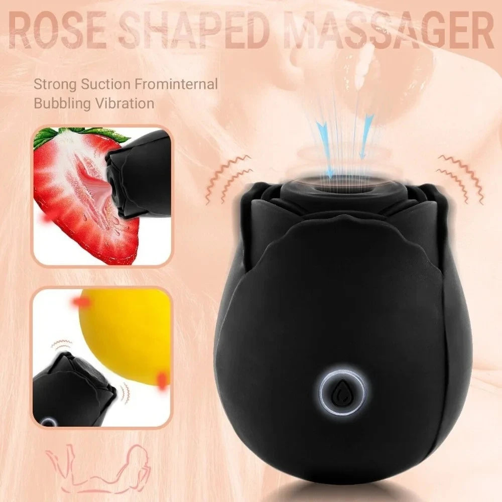 Rose-Sex Toys Dildo Vibrator for Women Clitoral Sucker Nipple Sucking Female G Spot Massager Stimulator Couples Adult Sex Games