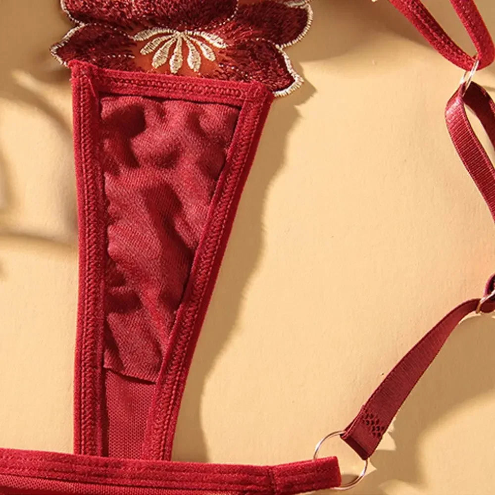 Lingerie Temptation Flower Transparent Embroidery For Girls Korean Underwear Women Panties T Back Thongs String Briefs